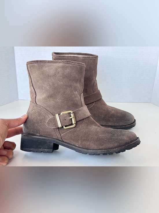 Diesel Shoes - DIESEL Moto Biker Buckle Lined Leather Suede Boots Women’s Size 6